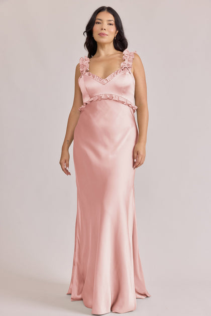 Romy Satin + Chiffon Dress | Made To Order | Blushing Bride Chiffon / Blushing Bride Satin