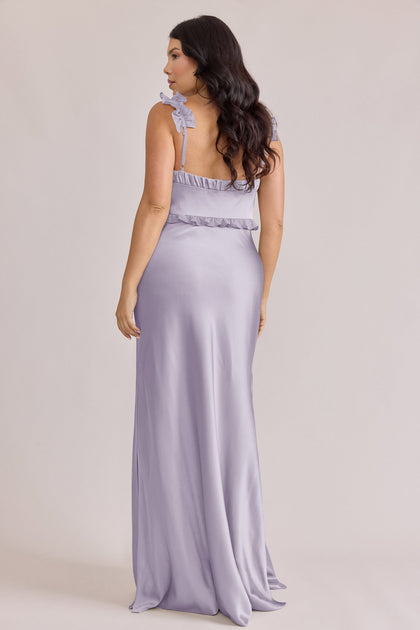 Romy Satin + Chiffon Dress | Made To Order | Light Lavender Chiffon / Light Lavender Satin