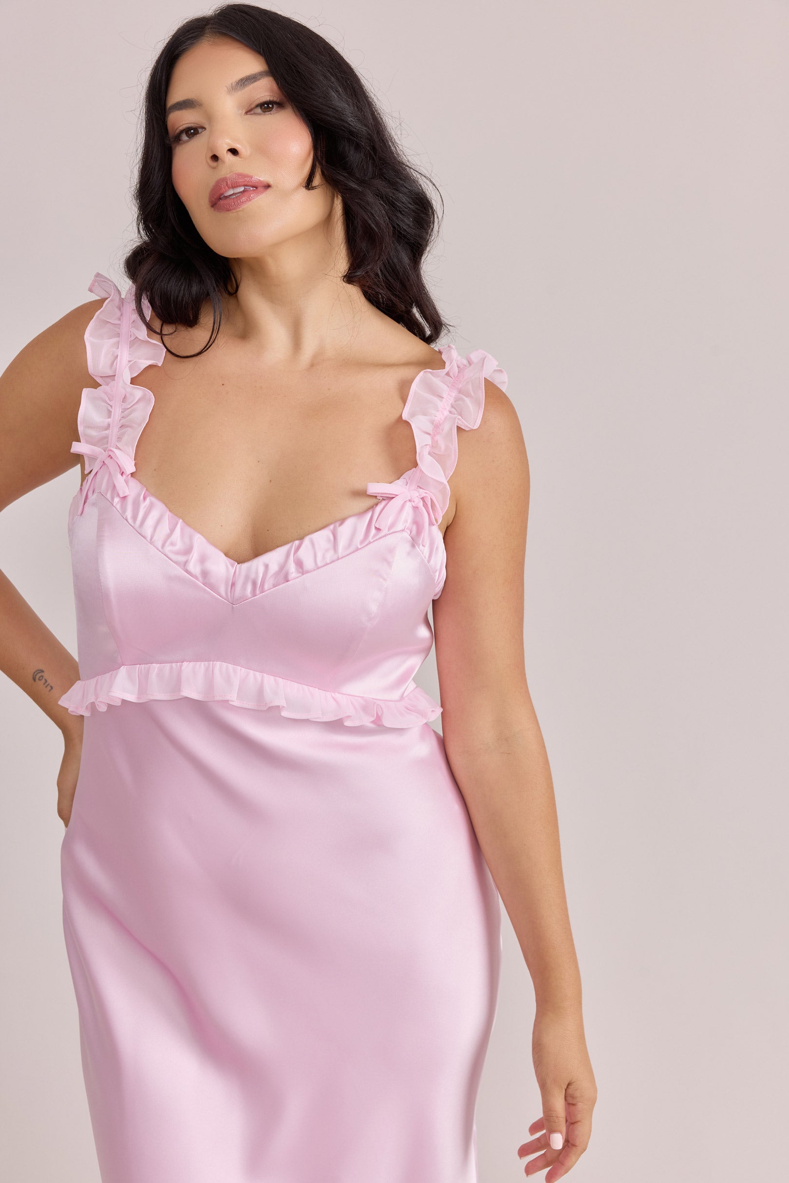 Romy Satin + Chiffon Dress
