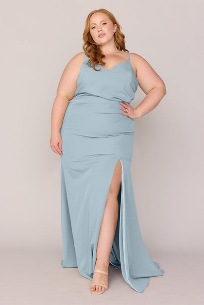 Rory Crepe Dress | Made To Order | Light Blue