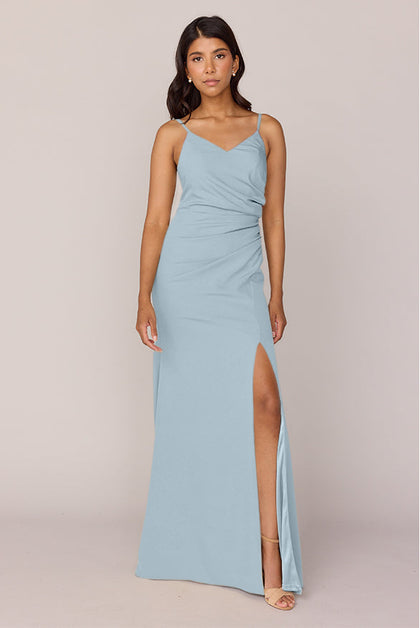Rory Crepe Dress | Made To Order | Light Blue