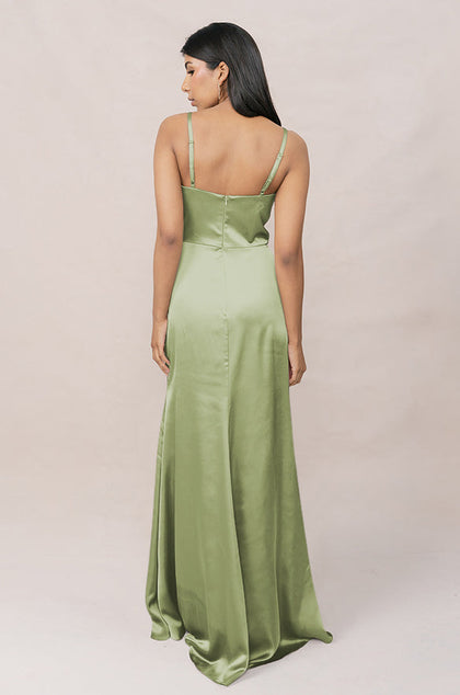 Rory Satin Dress | Made To Order | Matcha