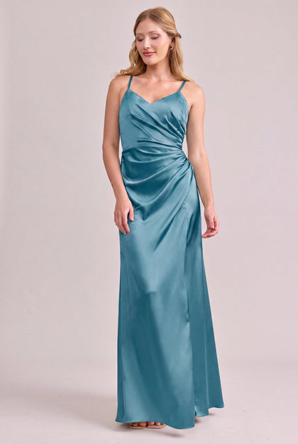 Rory Satin Dress | Made To Order | Turquoise