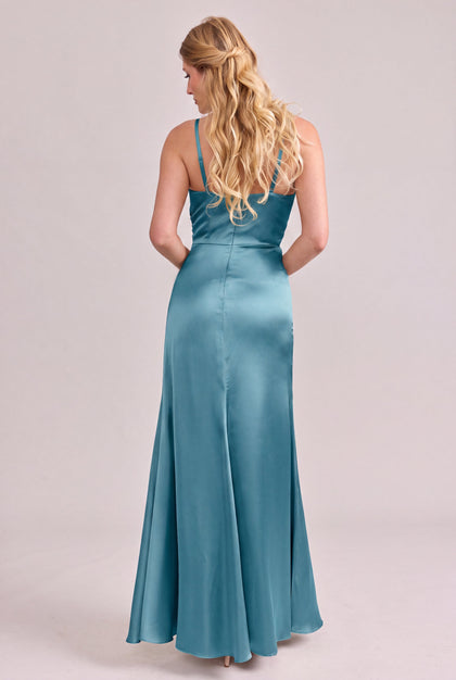 Rory Satin Dress | Made To Order | Turquoise