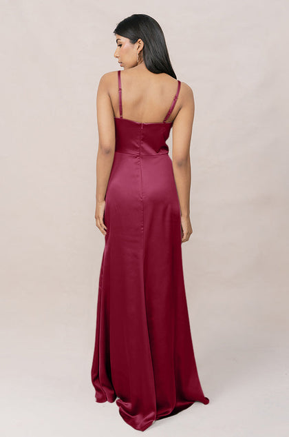 Rory Satin Dress | Made To Order | Berry