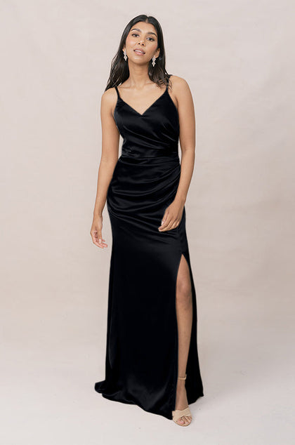 Rory Satin Dress | Made To Order | Black