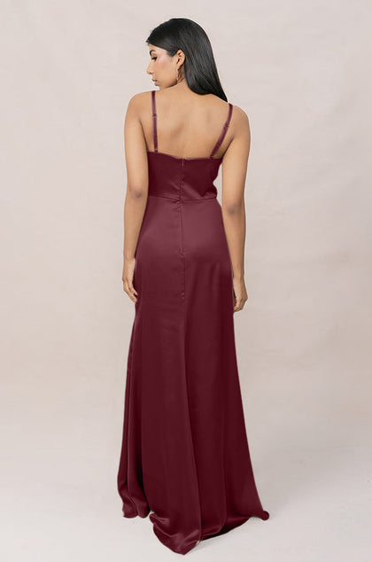 Rory Satin Dress | Made To Order | Cabernet