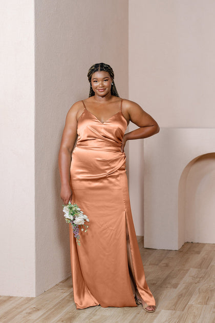 Rory Satin Dress | Copper