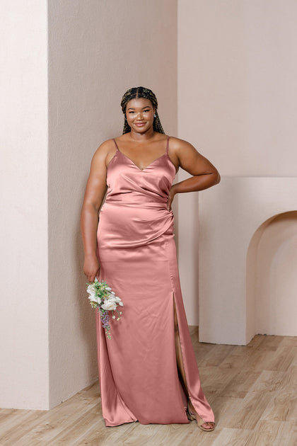 Rory Satin Dress | Desert Rose
