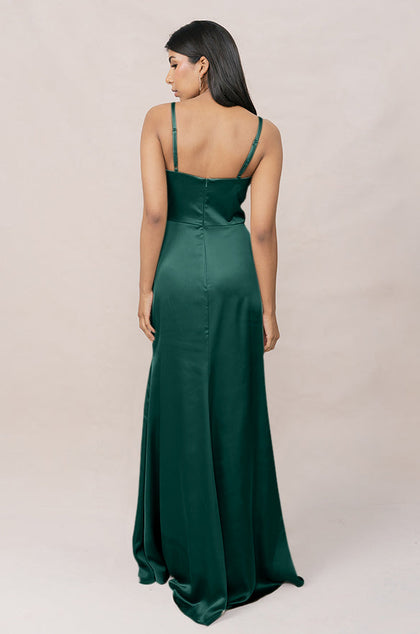 Rory Satin Dress | Made To Order | Emerald