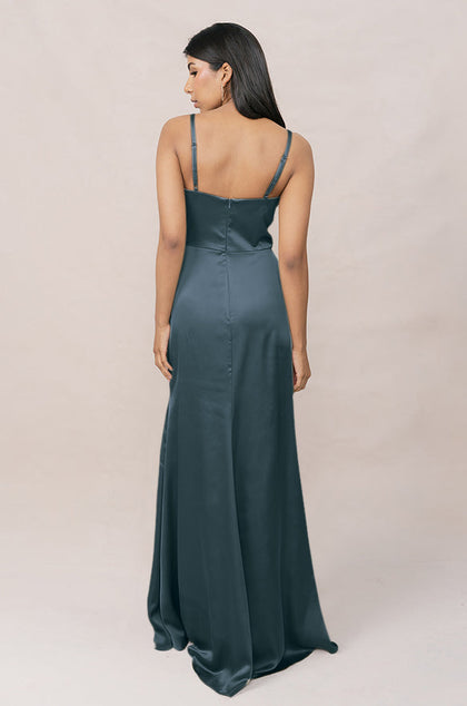Rory Satin Dress | Made To Order | Eucalyptus