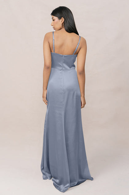 Rory Satin Dress | Made To Order | French Blue