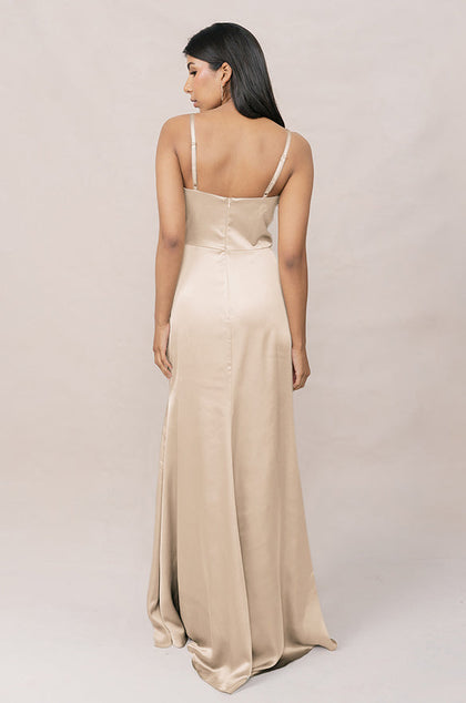 Rory Satin Dress | Made To Order | Gold Champagne