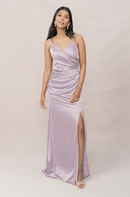 Rory Satin Dress | Made To Order | Lilac