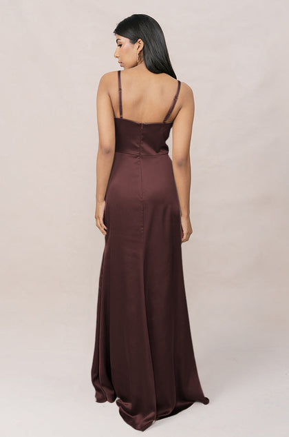Rory Satin Dress | Made To Order | Mahogany