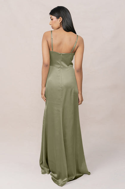 Rory Satin Dress | Made To Order | Moss