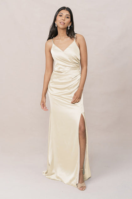 Rory Satin Dress | Made To Order | Yellow