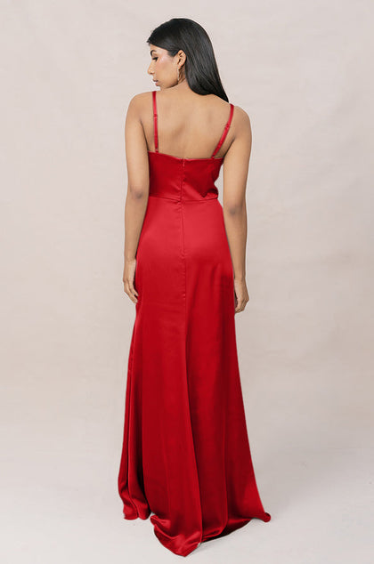 Rory Satin Dress | Made To Order | Poppy Red
