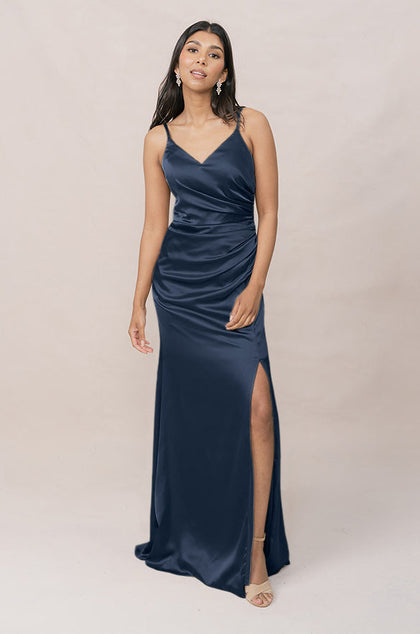 Rory Satin Dress | Made To Order | Romantic Blue