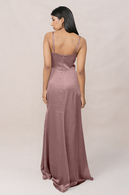 Rory Satin Dress | Made To Order | Rose Quartz