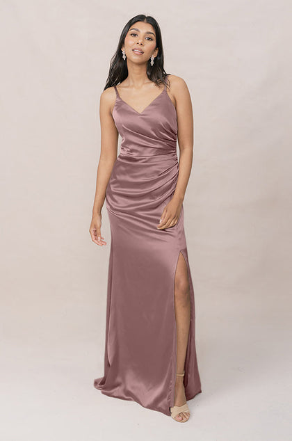 Rory Satin Dress | Made To Order | Rose Quartz