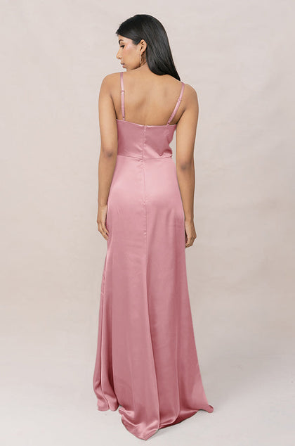 Rory Satin Dress | Made To Order | Rosette