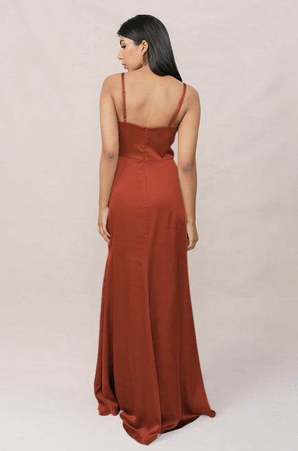 Rory Satin Dress | Made To Order | Rust