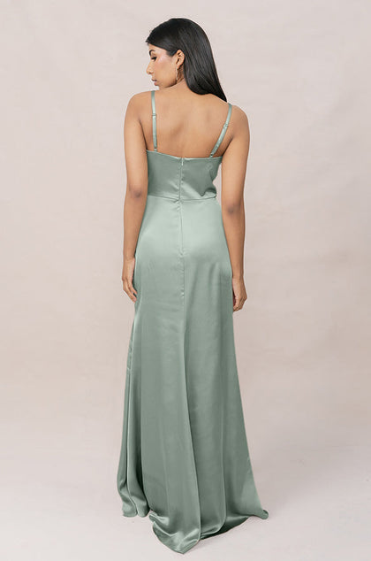 Rory Satin Dress | Made To Order | Sage