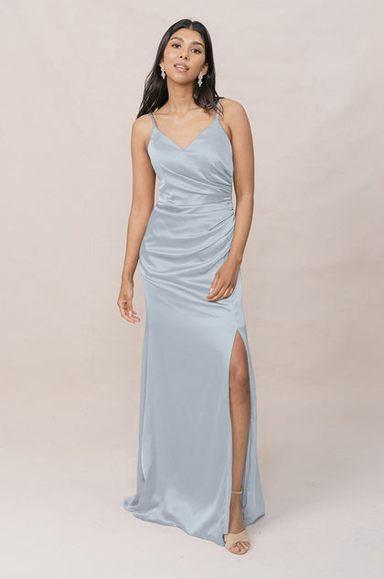 Rory Satin Dress | Made To Order | Sky Blue
