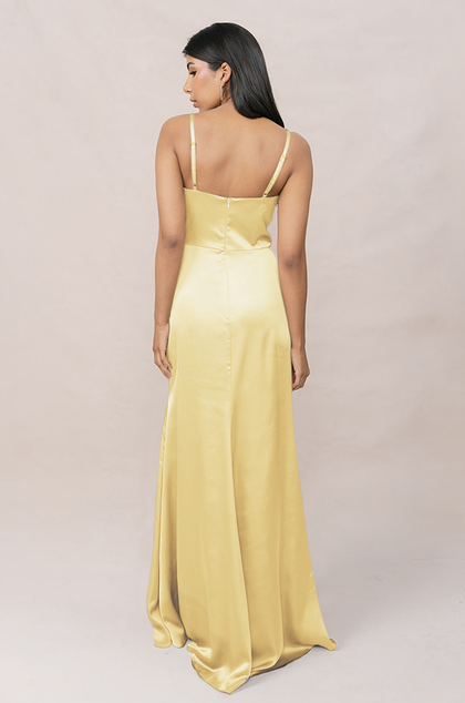 Rory Satin Dress | Made To Order | Yellow