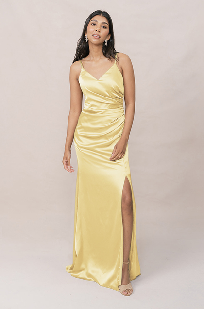 Rory Satin Dress | Made To Order | Yellow