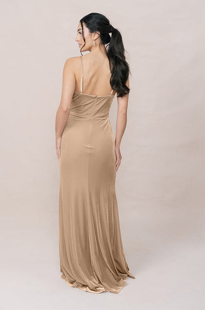 Rory Velvet Dress | Made To Order | Gold Champagne