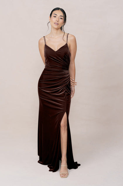 Rory Velvet Dress | Made To Order | Mahogany