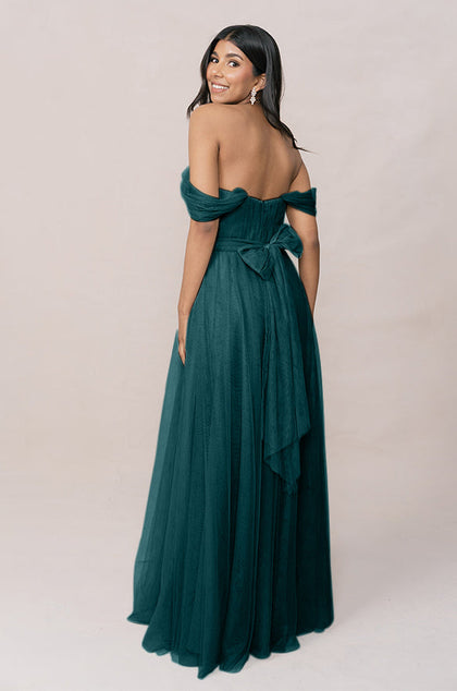 Rosalie Tulle Convertible Dress | Made To Order | Classic Emerald