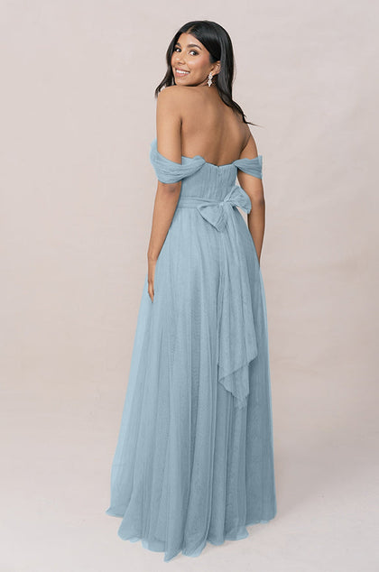 Rosalie Tulle Convertible Dress | Made To Order | Light Blue