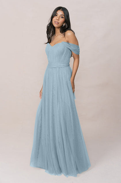 Rosalie Tulle Convertible Dress | Made To Order | Light Blue