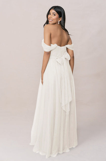 Rosalie Tulle Convertible Dress | Made To Order | White Pearl