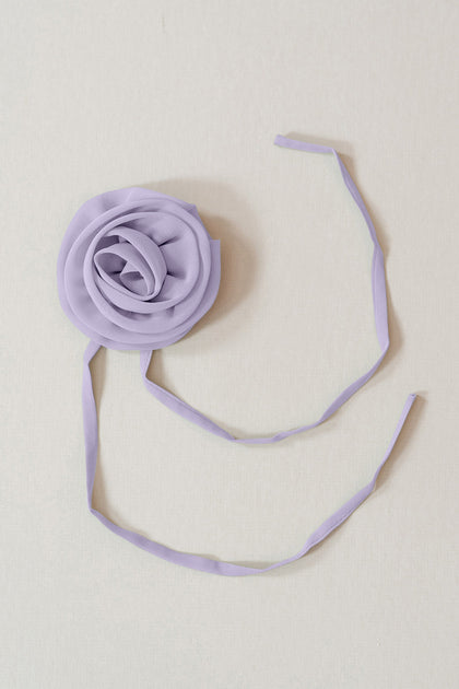 Chiffon Rose Neck Tie | Made To Order | Light Lavender