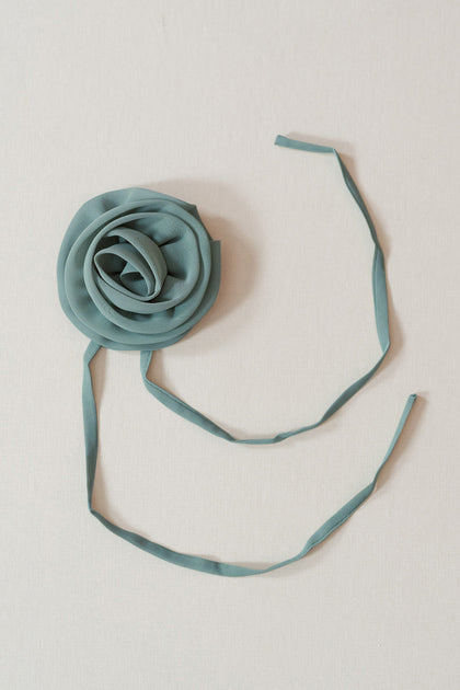 Chiffon Rose Neck Tie | Made To Order | Rosemary