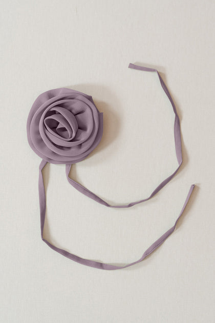 Chiffon Rose Neck Tie | Made To Order | Wisteria