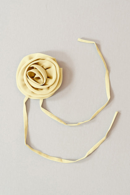 Chiffon Rose Neck Tie | Made To Order | Yellow