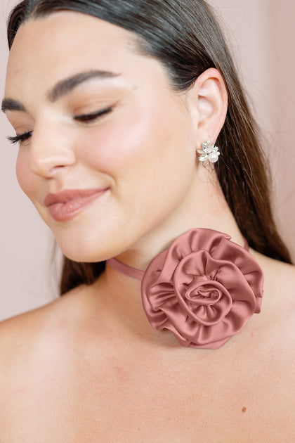 Satin Rose Neck Tie | Made To Order | Desert Rose