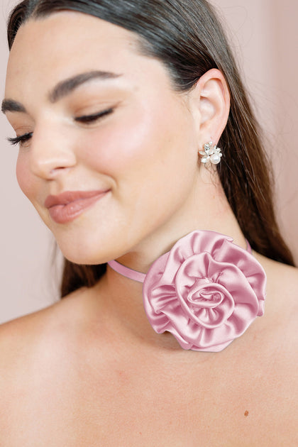 Satin Rose Neck Tie | Made To Order | Perfect Pink