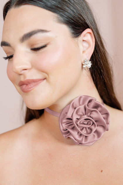Satin Rose Neck Tie | Made To Order | Rose Quartz