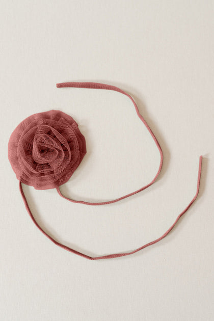 Tulle Rose Neck Tie | Made To Order | Cinnamon Rose
