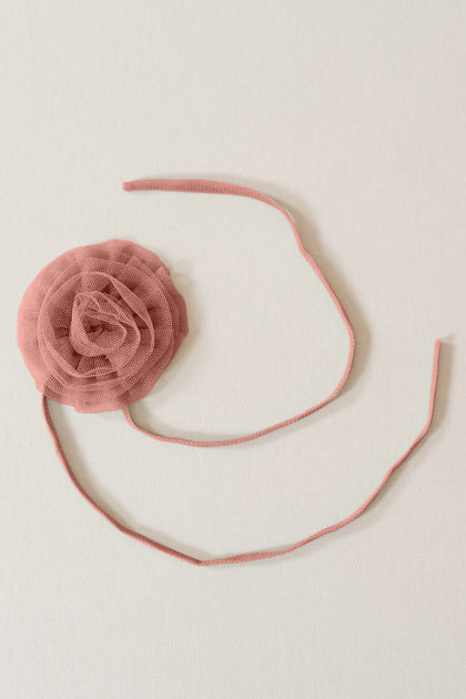 Tulle Rose Neck Tie | Made To Order | Desert Rose