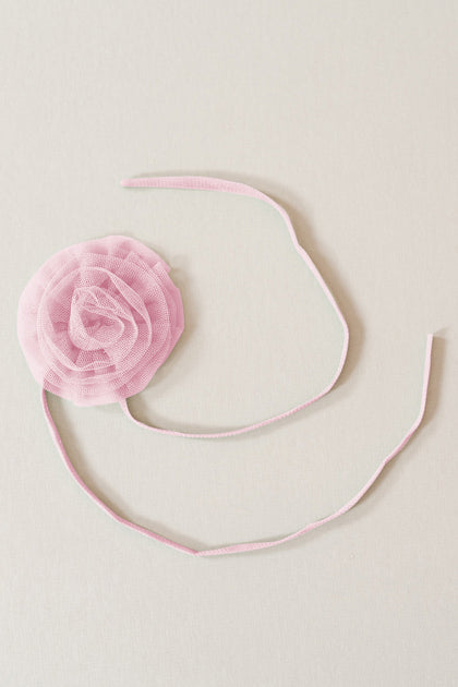 Tulle Rose Neck Tie | Made To Order | Perfect Pink