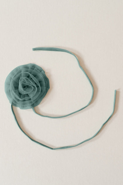 Tulle Rose Neck Tie | Made To Order | Rosemary