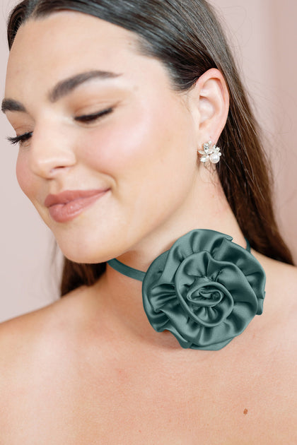 Satin Rose Neck Tie | Made To Order | Rosemary