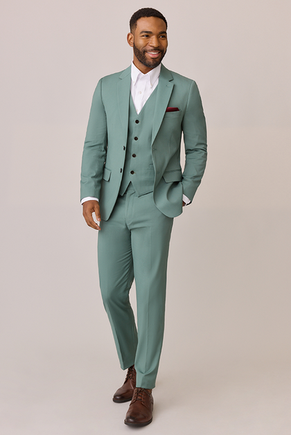 Model: Colin; Size: Slim 40 Tall. Pictured with Cabernet Satin Pocket Square